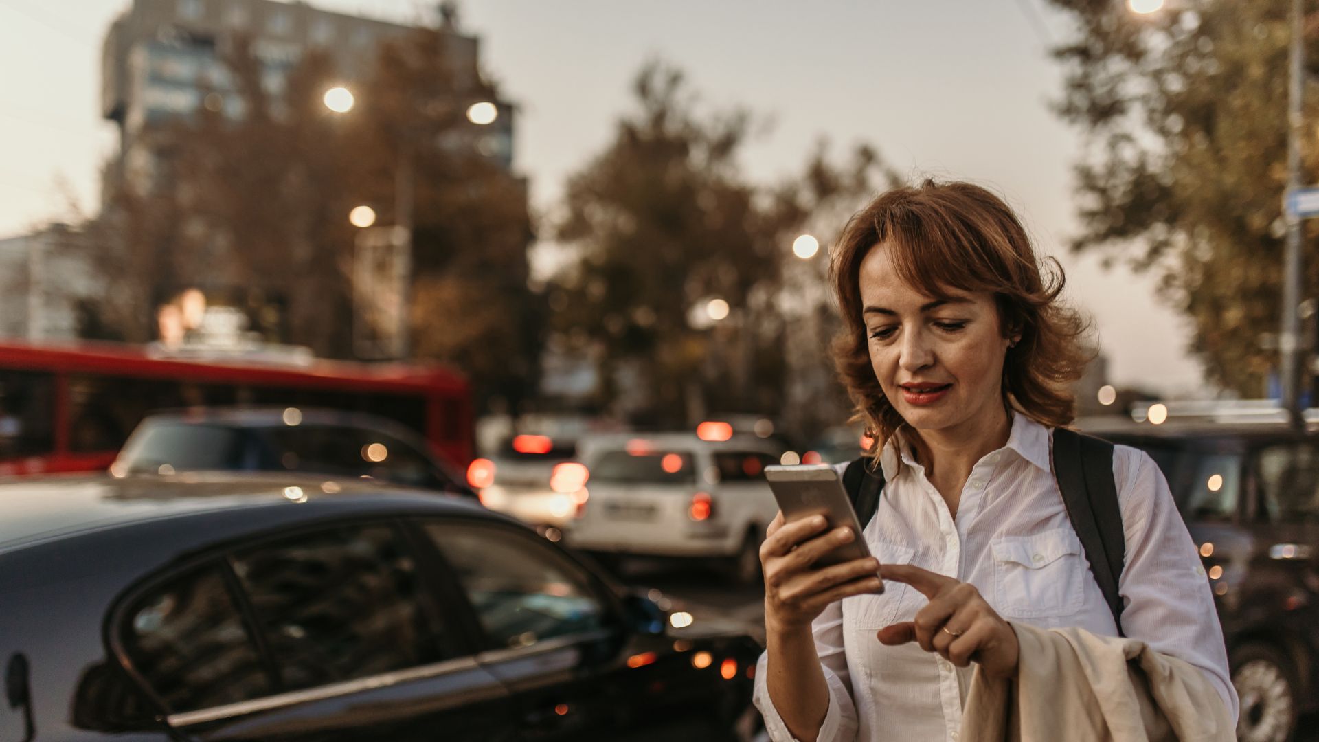 A woman on her phone.