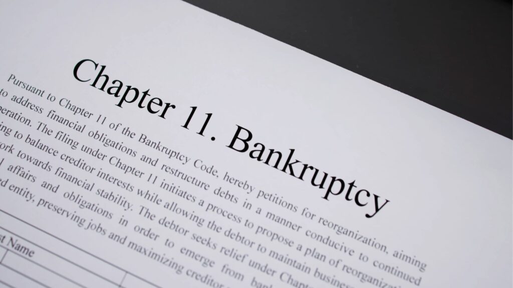 A chapter 11 bankruptcy form.